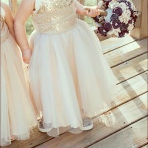 2T gold flower girl dress
